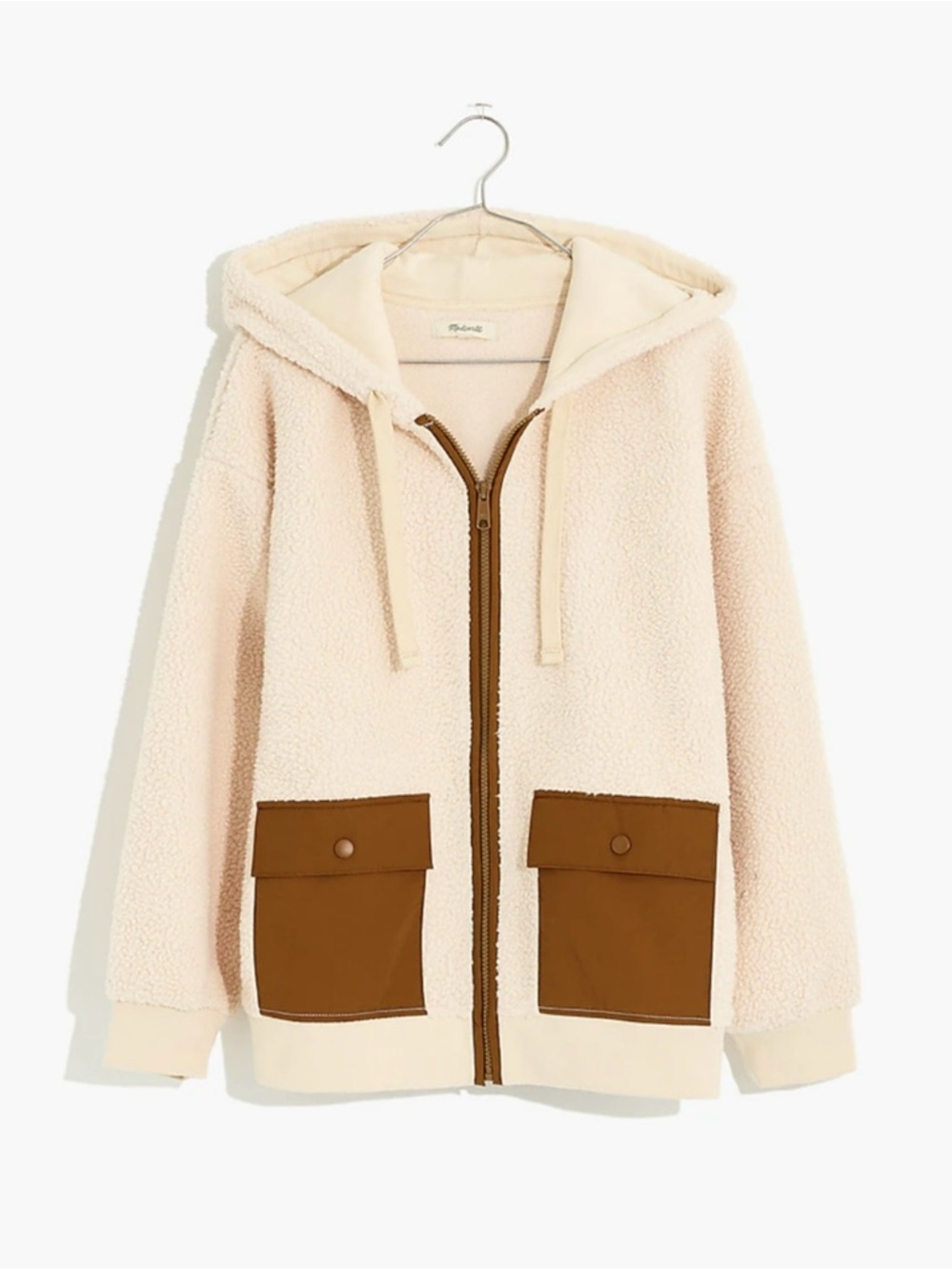 Madewell Fleece Hooded Zip Jacket
